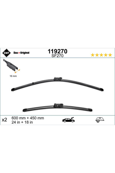 SWF Set lamela stergator Wiper FB OE LHD 600/450 mm