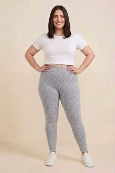 Brashop Women's Gray Plus Size High Waist Cotton Lycra Gathering Long Legging...