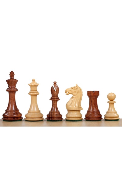 Sunrise Chess & Games Първокласни шахматни фигури от акация/чемшир 3.5 инча