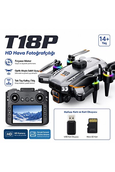 ATLT ATLANTİS T18P DRON 4K HD HAVA FOTORAFÇILIĞI 3 LENS USB KART OKUYUCU+KAFI...