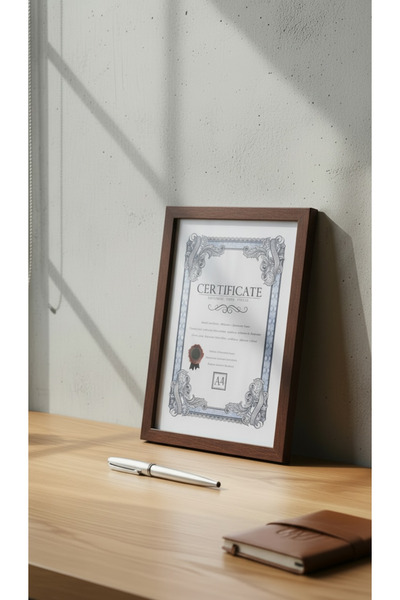 zezedesing Wooden Patterned Photo & Document Frame 34X25 |   Diploma, Tax Dec...
