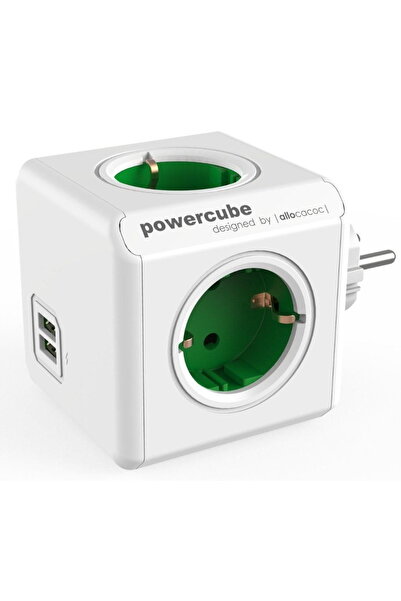 OEM Allocacoc® PowerCube |Original USB| Πολύπριζο 4 θέσεων & 2 USB – Πράσινο ...