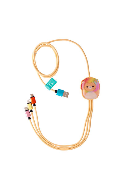 OEM Lazerbuilt Squishmallows Leonard the Lion – 3-σε-1 Braided καλώδιο φόρτισ...