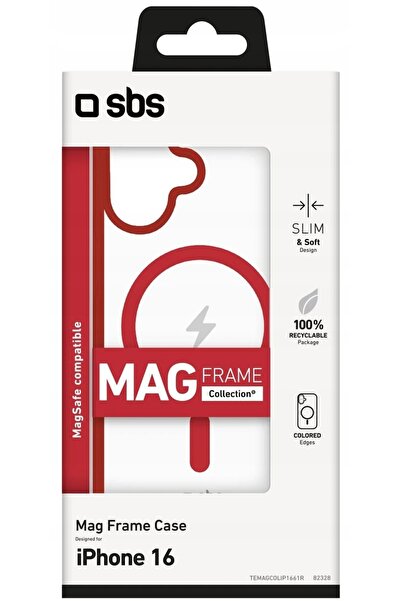 SBS Husă Mag Frame pentru Apple iPhone 16 Roșu