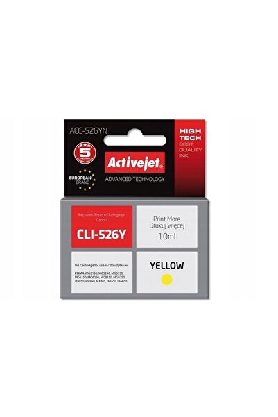 NO BRAND Tuș ACTIVEJET ACC-526YN Galben 10ML pentru Canon Pixma