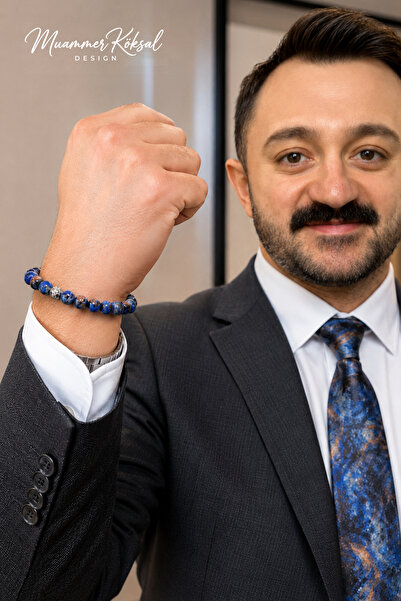 Muammer Köksal Design Lapis Lazuli Doğal Taş Bileklik Mavi Lacivert Boncuklu ...