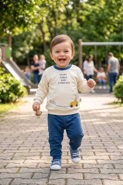 MyPrettyBaby طقم مكون من قطعتين للأطفال الأولاد مصنوع من القطن بنسبة 100% مع ...