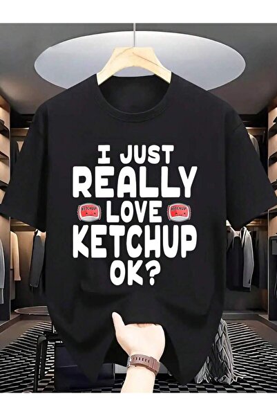 799 Men Casual Summer Graphic T-Shirt Print Tshirt Shirt Really Love Ketchup ...