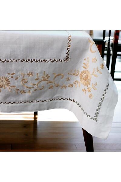 Linea Home ΛΙΝΟ ΚΑΡΕ ΚΕΝΤΗΜΕΝΟ ΜΕ ΑΖΟΥΡ FLOWER 18705 85X85 LH2061007