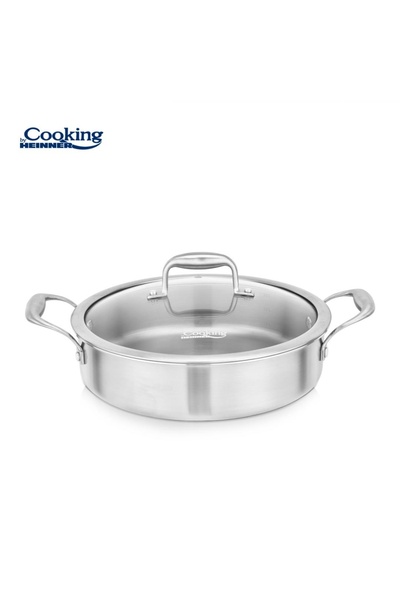 OEM CRATITA INOX+CAPAC STICLA 26X7CM, 3.5L, ATOMIC3, COOKING BY HEINNER