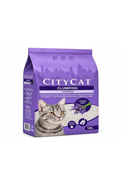City Cat Așternut igienic pentru pisici, Clump White Lavender, 10L