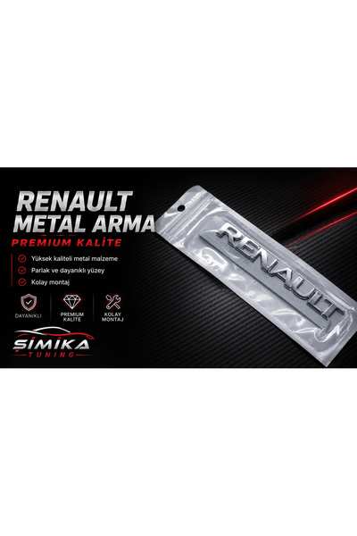 şimika tuning tuningmarketim Renault Chrome Metal Trunk Emblem – Shiny 3D Logo