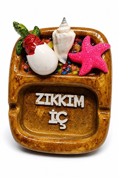 Bounty Square Pink Starfish Polyester Ashtray Zıkkım Inner