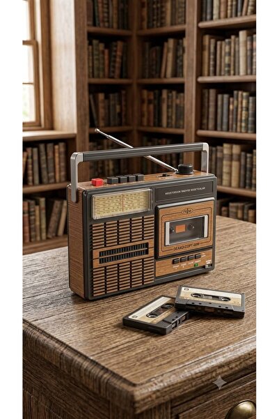 HMO Store Retro Kasetçalar Çok Bantlı Radyo USB-SD Çalarlı Taşınabilir Blueto...