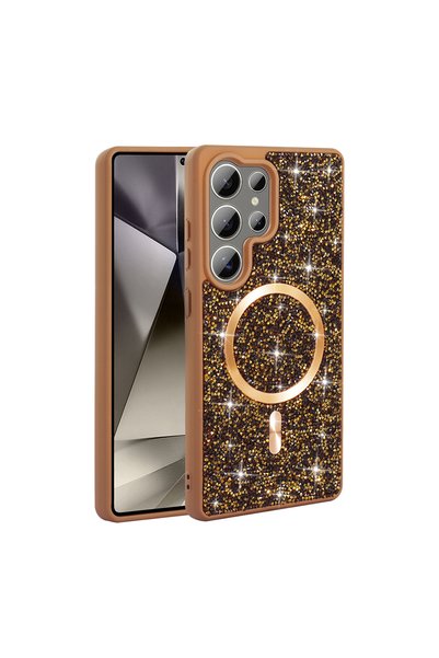zore Galaxy S26 Ultra Case Silvery Diamond Stone Magsafe Camera Raised Silico...