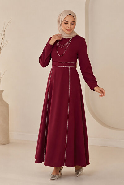SAYRA Sparkling Stone Detailed Hijab Evening Dress
