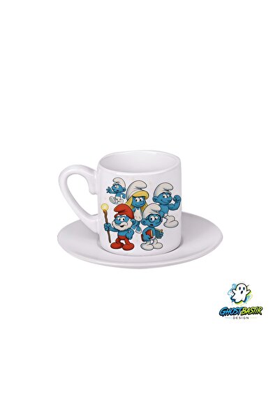 Ghostbastır Design Smurfs Turkish Coffee Cup 0178
