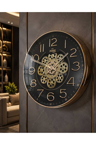 Exonix Hareketli Çarklı Dekoratif Duvar Saati – Modern Analog Tasarım