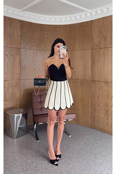 luzuze Kadın Noir Petal Etek