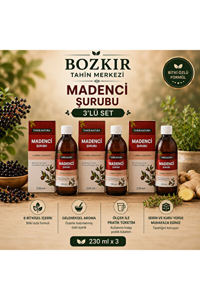 TABİB NATURA Bozkır Tahin Merkezi Madenci şurubu 230 Gr 3 Adet (bitki özlü-se...