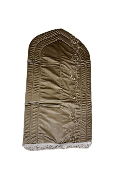 NON Luxury Prayer Rug with Floral Embroidery, (1.5 cm) Thick, Grey
