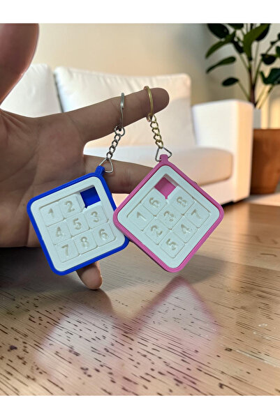 (Eğitici Anahtarlık) Sayı Bulmacalı, Puzzle, Zeka Oyunu, Kaydırmalı Yapboz Anahtarlık