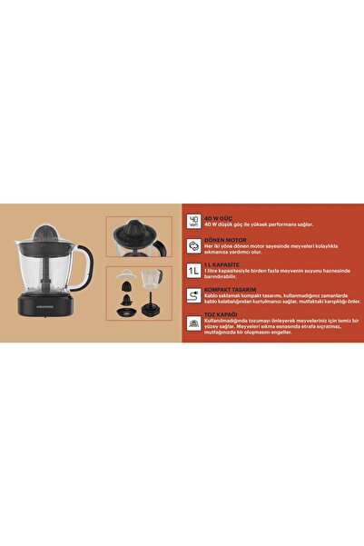 Grundig Narenciye Sıkacağı Siyah