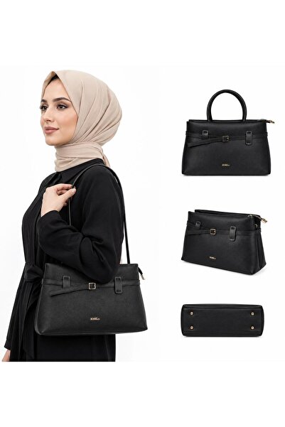 SOSELA 67-8145 Black Women's Hand & Shoulder Bag