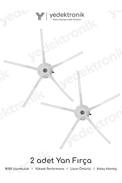 Yedektronik Roborock S5 Max / S6 / S6 Pure / S6 MaxV Uyumlu 2'li Yan Fırça Be...