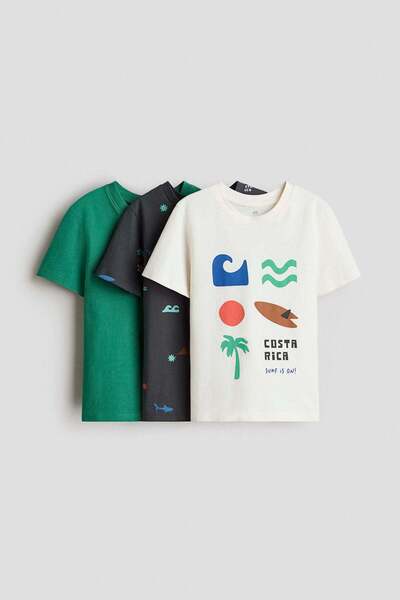 H&M 3-pack printed T-shirts