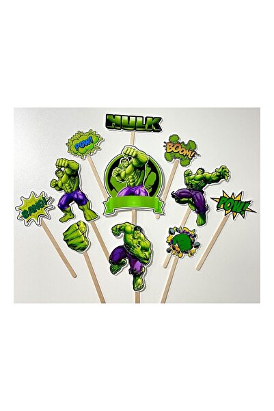 DecoParty Set de decorațiuni pentru tort – Tematică HULK, 11 piese, Carton, B...