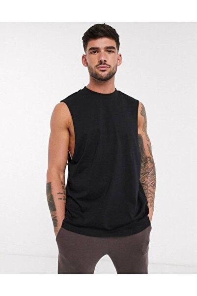 JANTIL MODA Black Wide Strap Men's Tank Top - Basic Sports and Casual Combina...