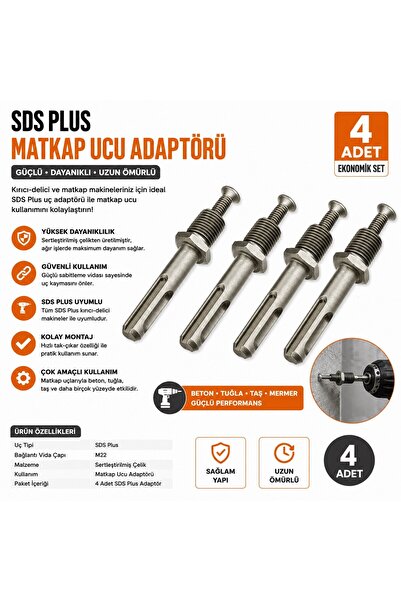 Trendhane 4 Adet SDS Plus Mandren Adaptörü | Kırıcı Delici Matkap Ucu Dönüştü...