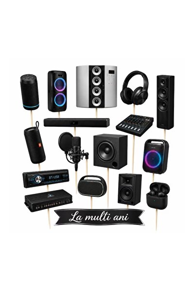 DecoParty Set de decorațiuni pentru tort – Tematică DISCO MUSIC V1, 17 piese,...