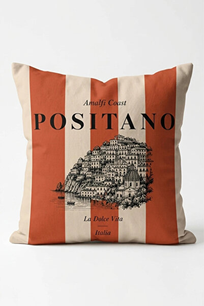 dekomall home & living Positano Coral Striped Throw Pillow Cover