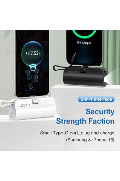Yallabena EYD JS27WT 3-in-1 Portable Power Bank 5000mAh – Fast Charging with ...