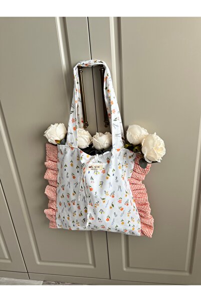 ToffyStore Orange Ruffled Bag