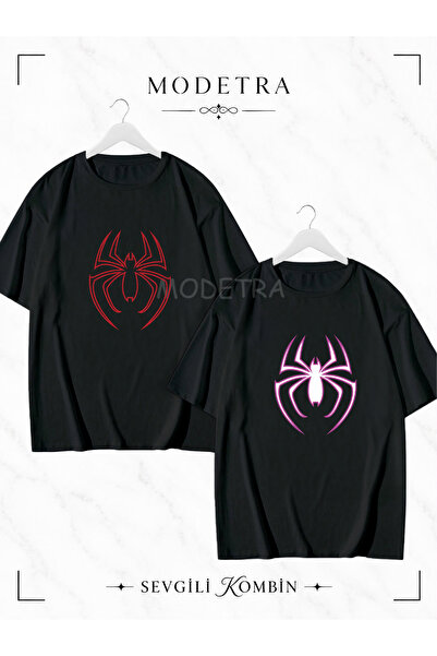 Modetra Women's Men's Spider Design Medium Front Printed Lover Couple Combina...