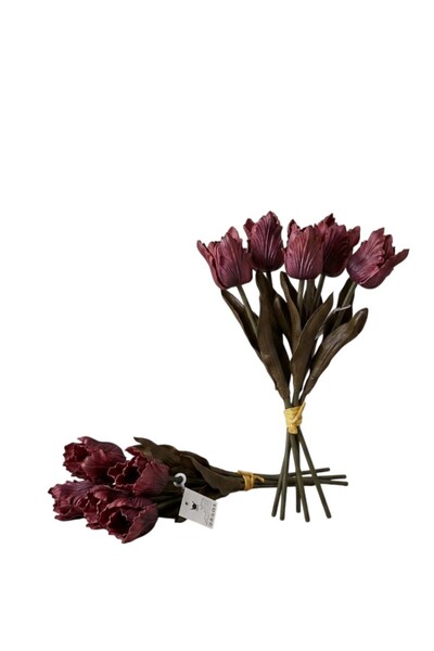 Generic Artificial Tulip Flower Bouquet 5 Forks Artificial Flower for Home De...