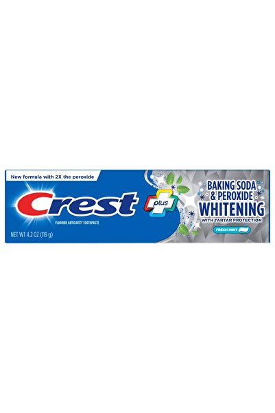 Crest Pastă de dinți 3D White, Bicarbonat de sodiu și Peroxid de hidrogen, 119 g