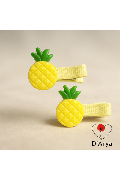 Darya مشبك شعر للفتيات مكون من قطعتين مع أشكال فواكه من السيراميك