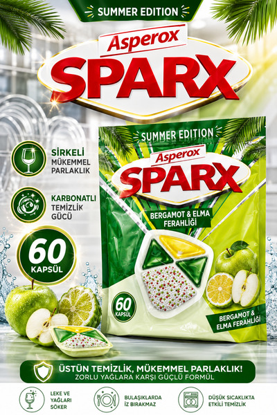 Generic Brand Asperox Sparx Summer Edition Bergamot & Apple Freshness Dishwas...