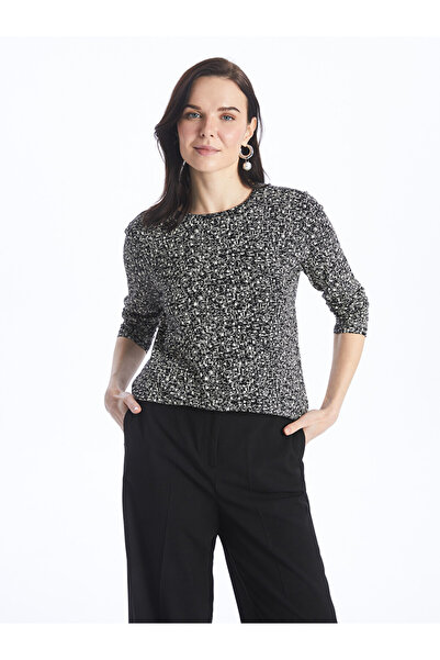 LC Waikiki Tricou pentru damă cu mânecă lungă cu model cu decolteu