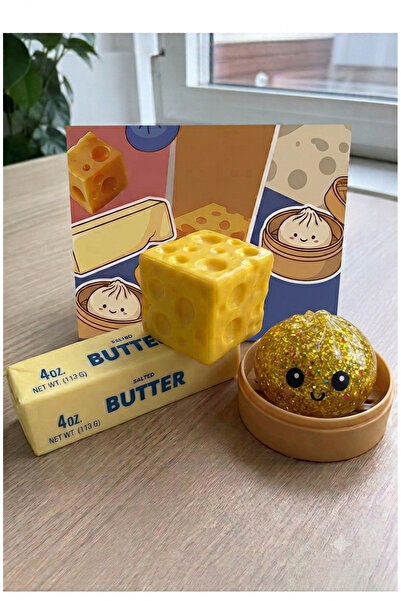 vattara Çin Mantısı Butter Tereyağı Squishy Cheese Peynir Squishy 3’Lü Set Su...