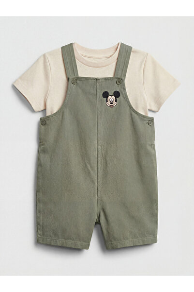 LC Waikiki Set de salopetă brodată cu Mickey Mouse pentru bebeluși băieți