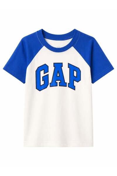 GAP Kids تي شيرت جاب للأولاد الصغار بأكمام قصيرة مطبوع عليه شعار، مقاس 12 شهر...