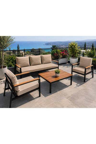HouseART Balkon Mobilyası , Bahçe Mobilyası, 3-1-1 takıma uygun, Minder Kılıf...