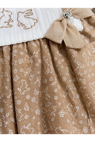 Babyhola Baby Girl Muslin Short Sleeve Summer Dress 15233
