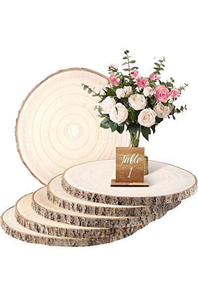AZONEE Wood Slices Large Wood Rounds Natural Wood Slices for Centerpieces, We...