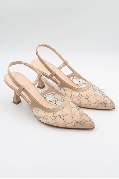 Guja Women's Stoned Open-Back Heeled Shoes Gj 26Y 484-1